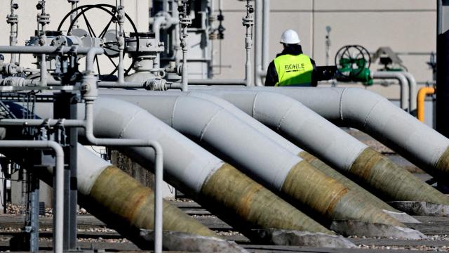 Parte de las tuberías en las instalaciones de desembarco del gasoducto Nord Stream 1 en la ciudad de Lubmin