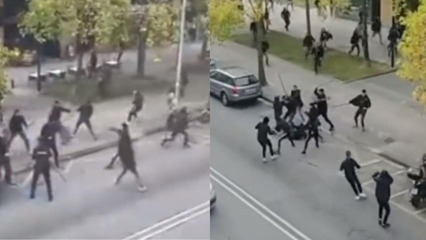 Dos lances de la batalla campal.
