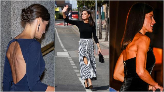 Tres 'looks' de la reina Letizia en la última semana.