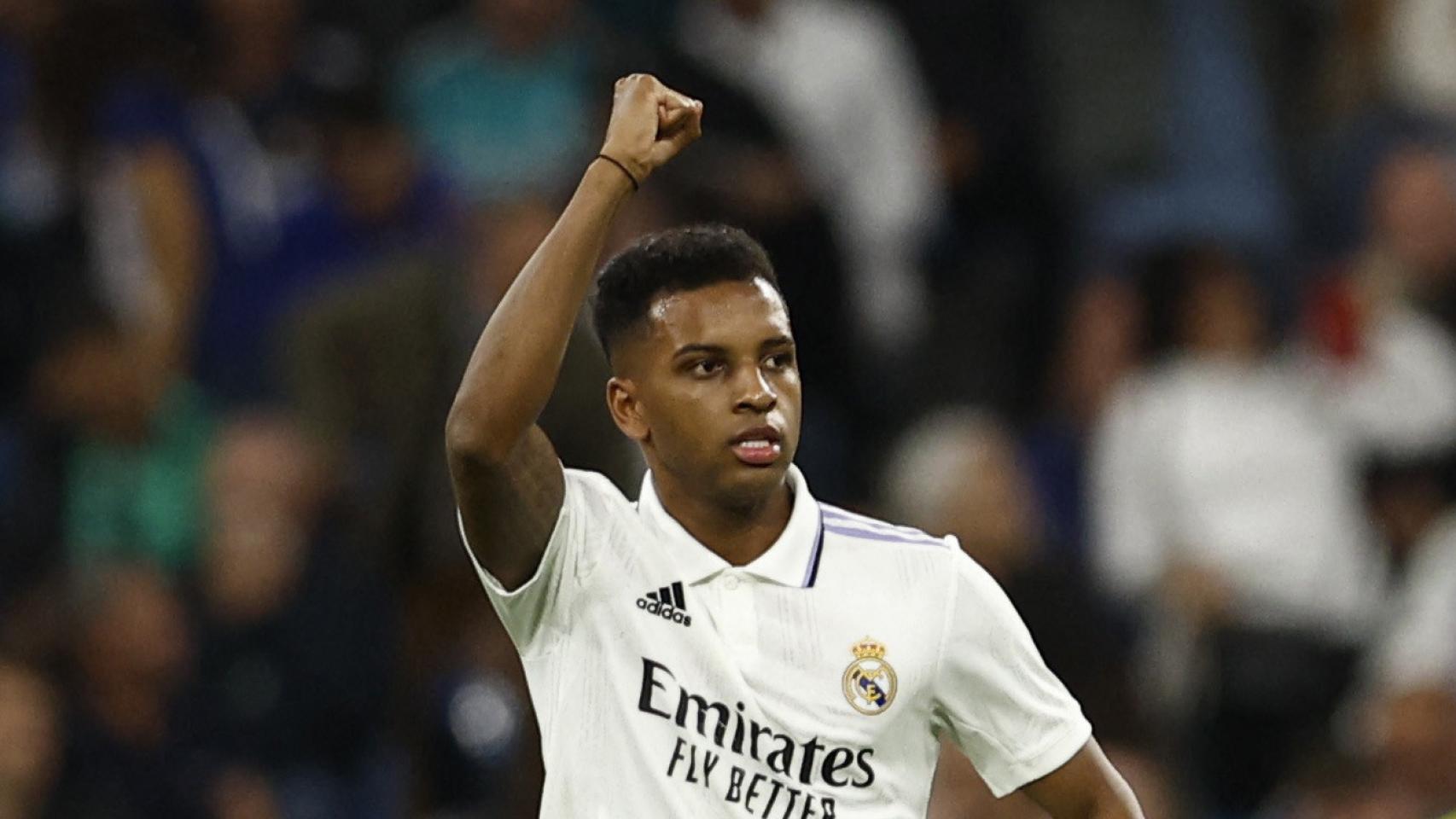 Rodrygo Goes celebra su gol.
