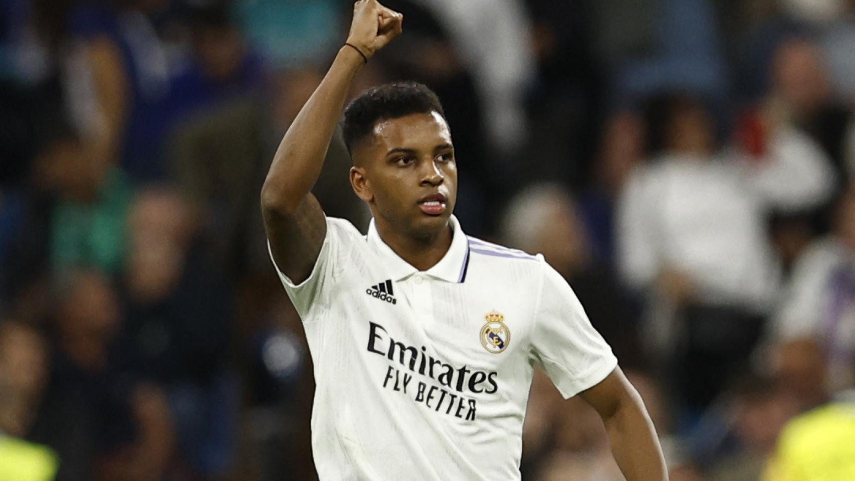 Rodrygo Goes, celebrando un gol con el Real Madrid