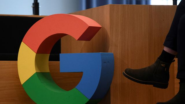 Logo de Google en una presentación de la compañía tecnológica en sus oficinas de Berlín.