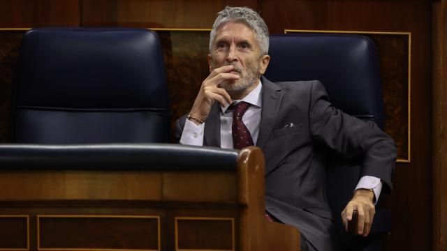El ministro del Interior, Fernando Grande-Marlaska, este miércoles en el Congreso de los Diputados.