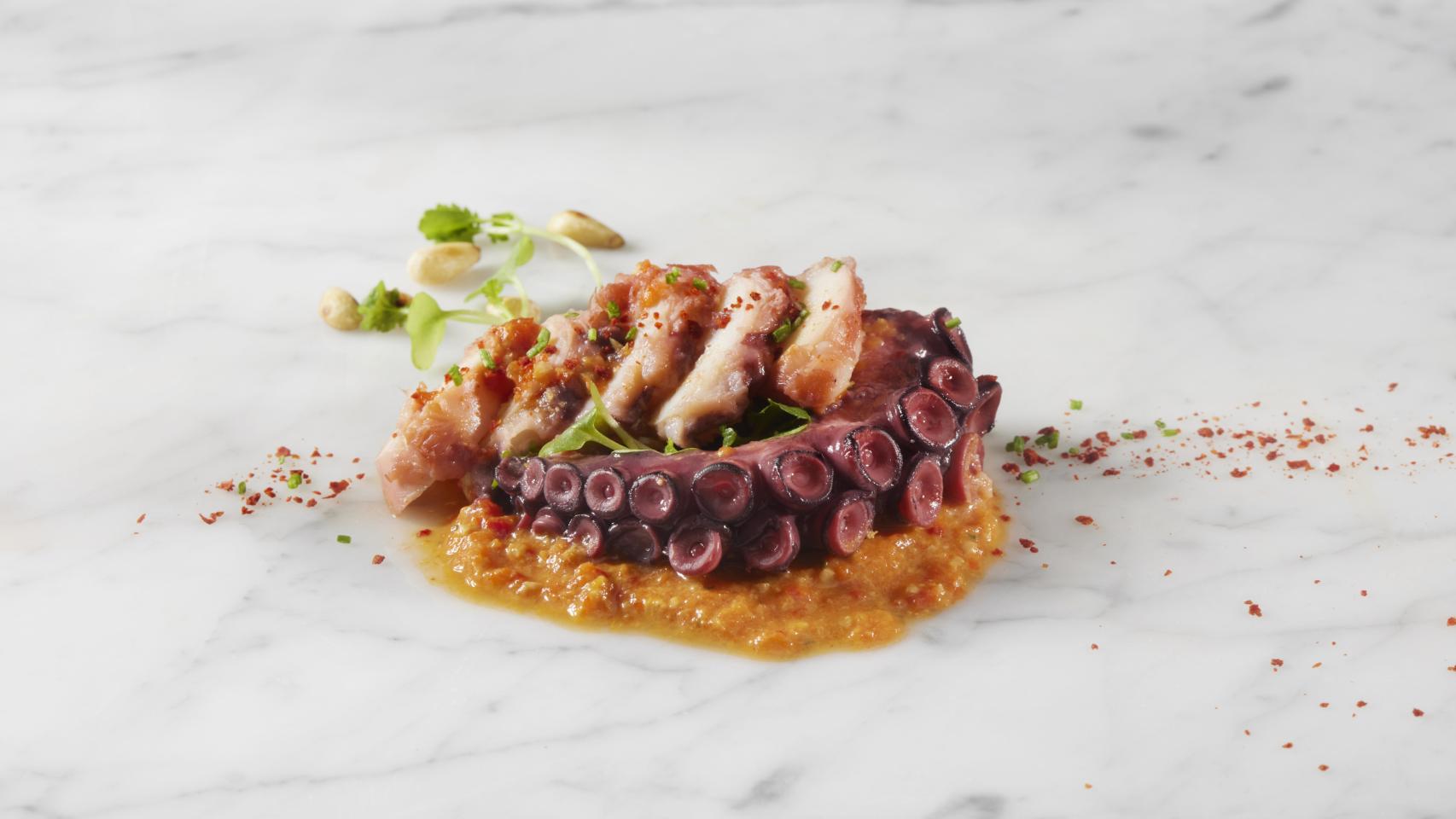 Un plato de pulpo.