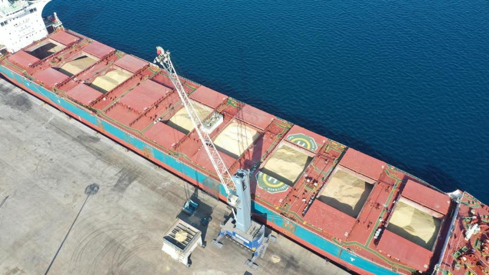 El buque granelero Maran Excellence es uno de los mayores del mundo y está atracado en el Puerto de Cartagena.