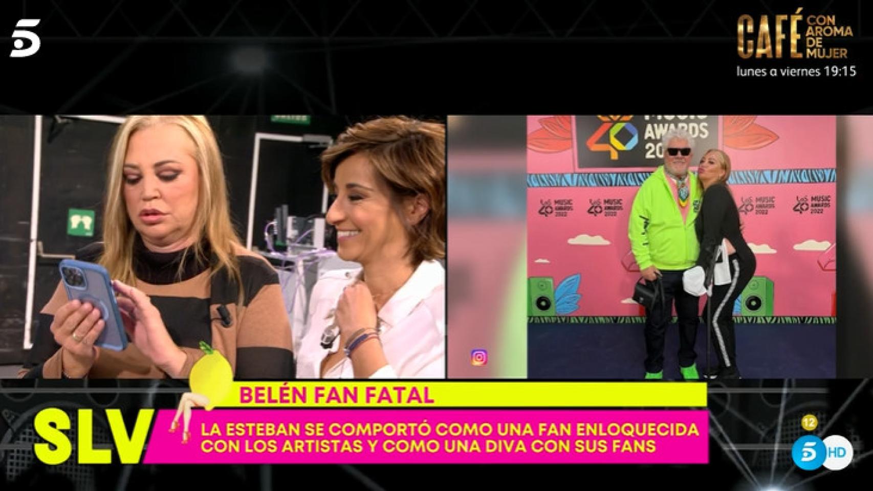 Belén Esteban, criticada en 'Sálvame' por fotografiarse con muchos famosos.