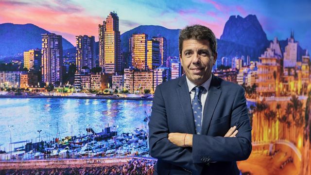 El presidente de la Diputación de Alicante y del PPCV, Carlos Mazón, en la feria de turismo de Londres.