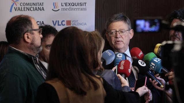 El presidente de la Generalitat, Ximo Puig, este martes en la feria de turismo de Londres.