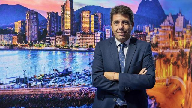 El presidente de la Diputación de Alicante y del PPCV, Carlos Mazón, en la feria de turismo de Londres.