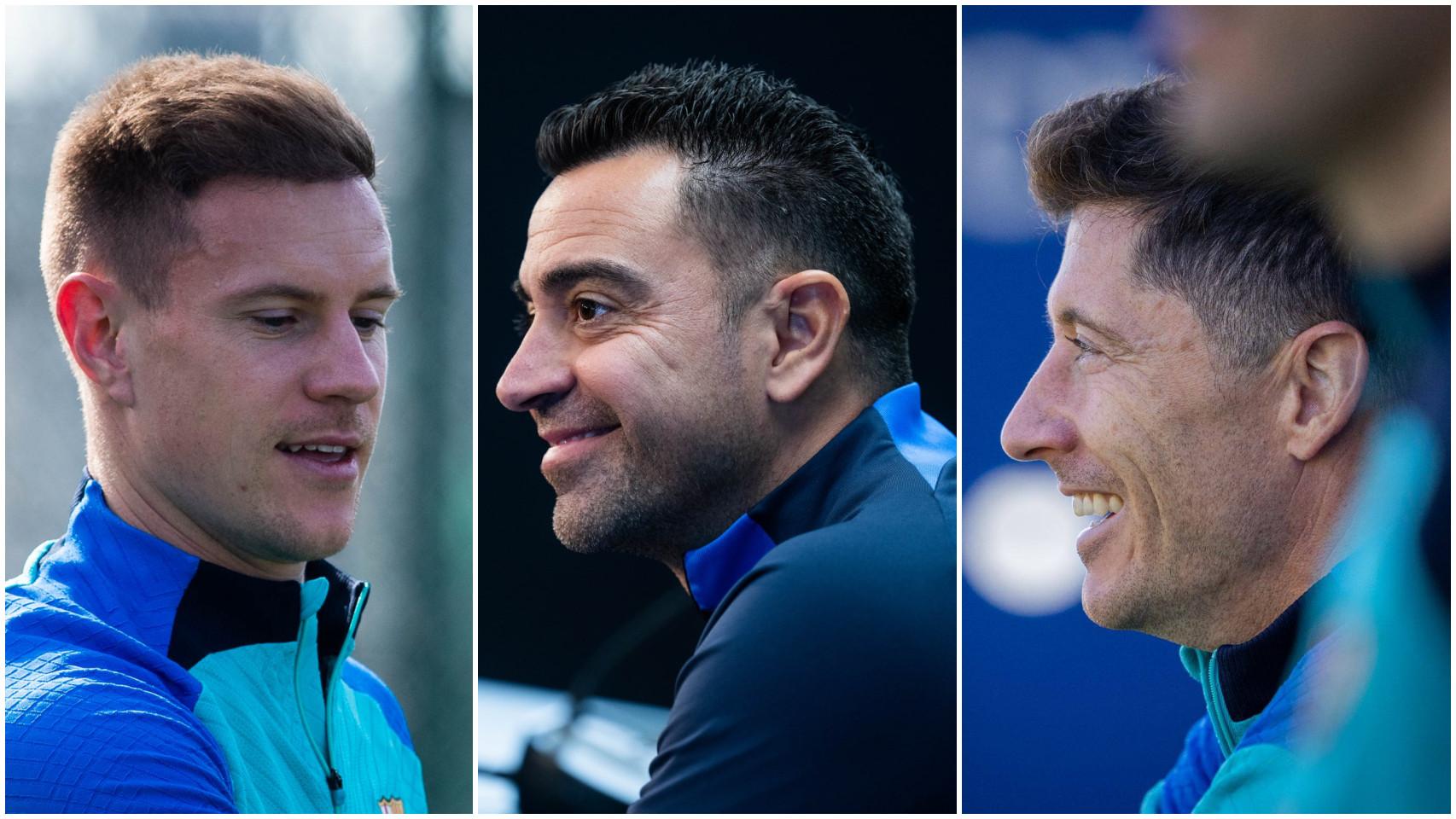 Ter Stegen, Xavi Hernández y Lewandowski