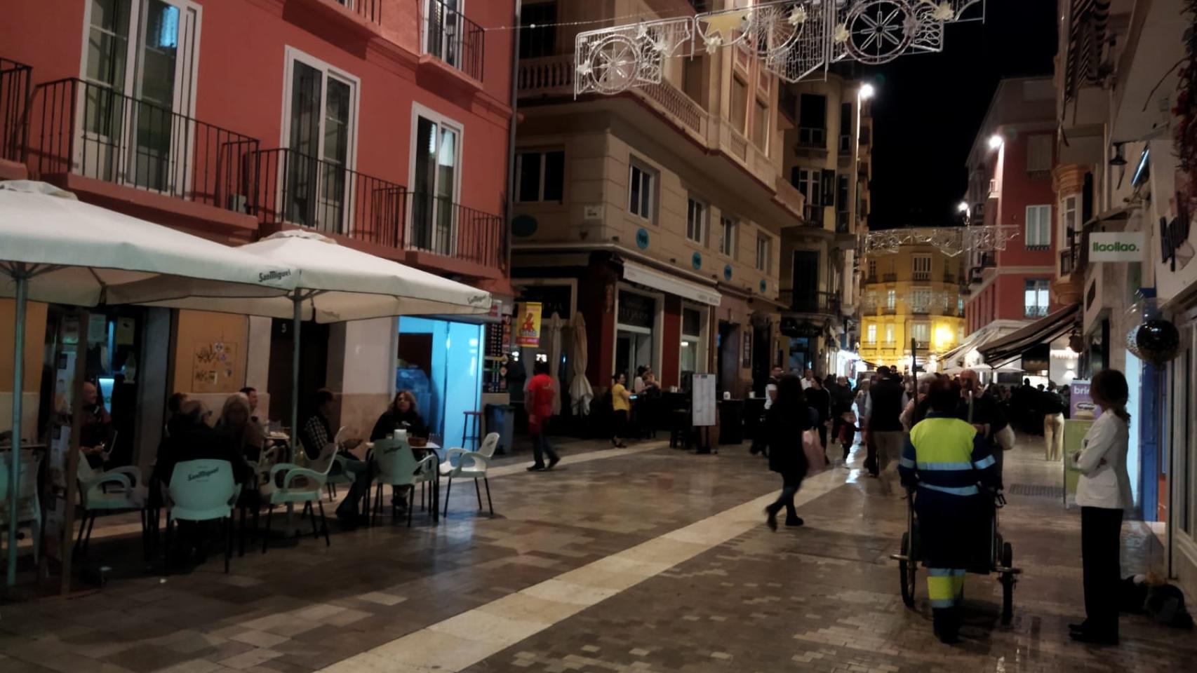 Calle Granada, durante el 'apagón'.