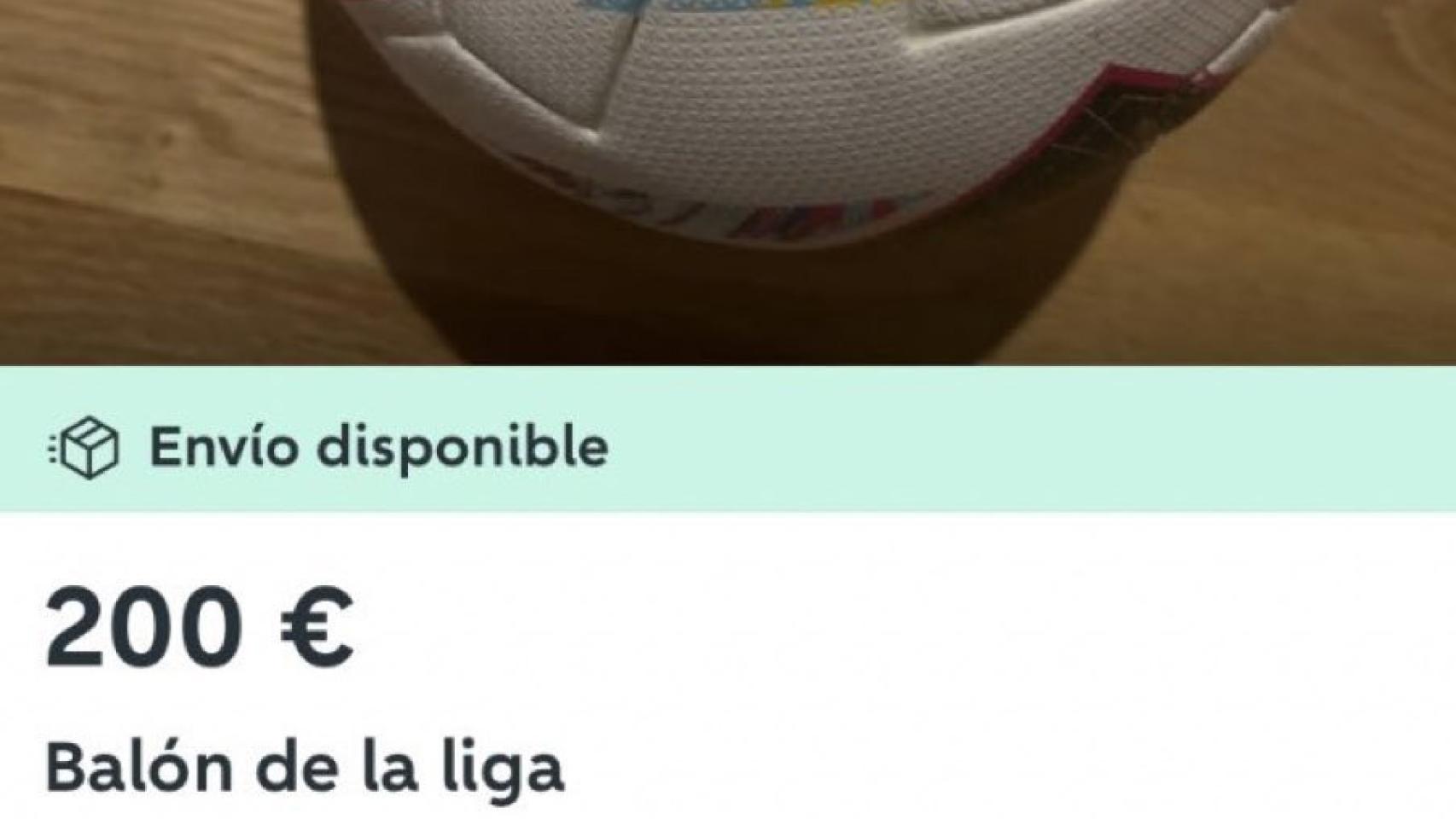 Detalle del supuesto anuncio de Wallapop.