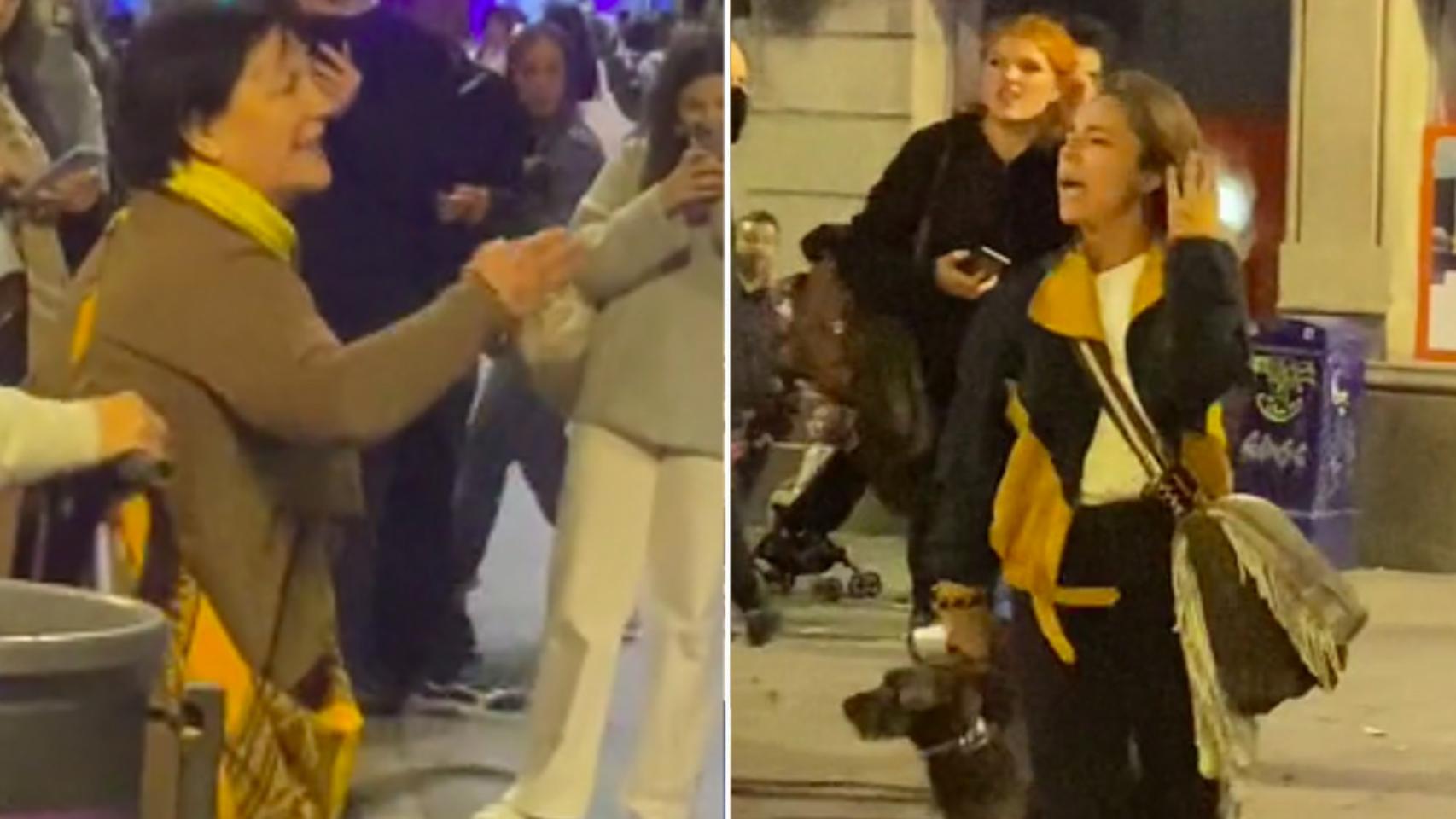 La mujer 'indepe' y la chica con la que ha discutido.