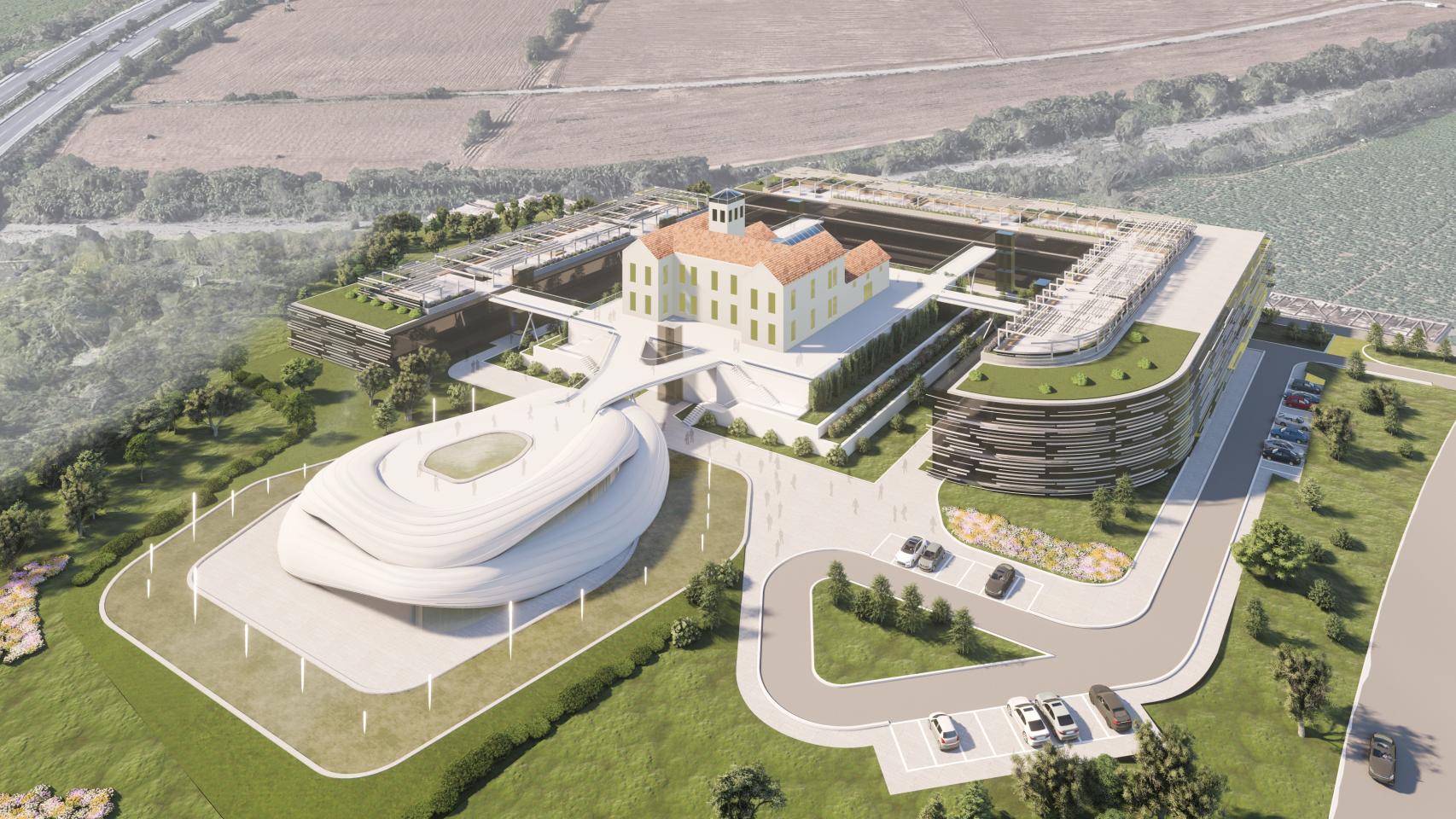 Infografía del proyecto de SUBA para el Cortijo Jurado de Málaga.