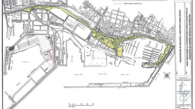 Superficie de interacción entre el Puerto y la ciudad de Alicante.