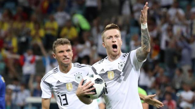 Marco Reus, con la selección de Alemania