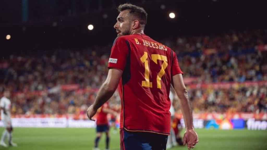 Borja Iglesias, con la Selección