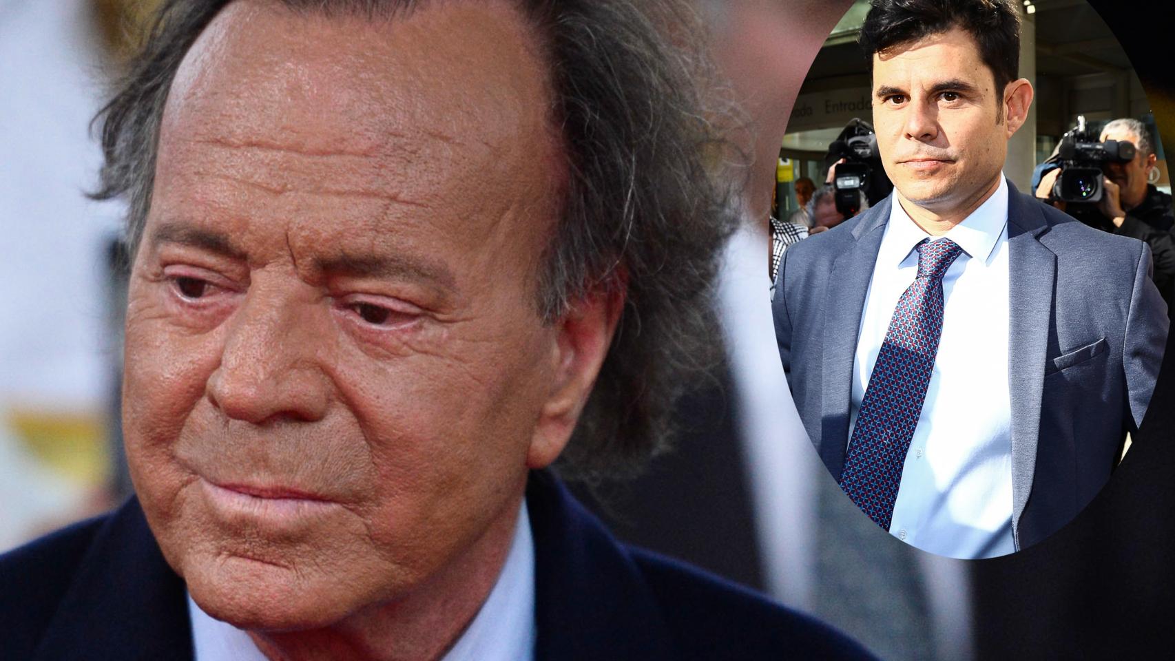 El cantante Julio Iglesias junto al que dice ser su hijo, Javier Santos, en un montaje de EL ESPAÑOL.