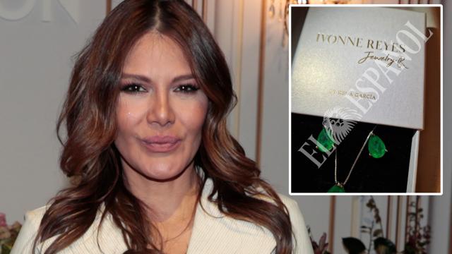 La presentadora Ivonne Reyes en un montaje de EL ESPAÑOL junto a su firma de joyas, 'Ivonne Reyes Jewelry R, by Kena García'.