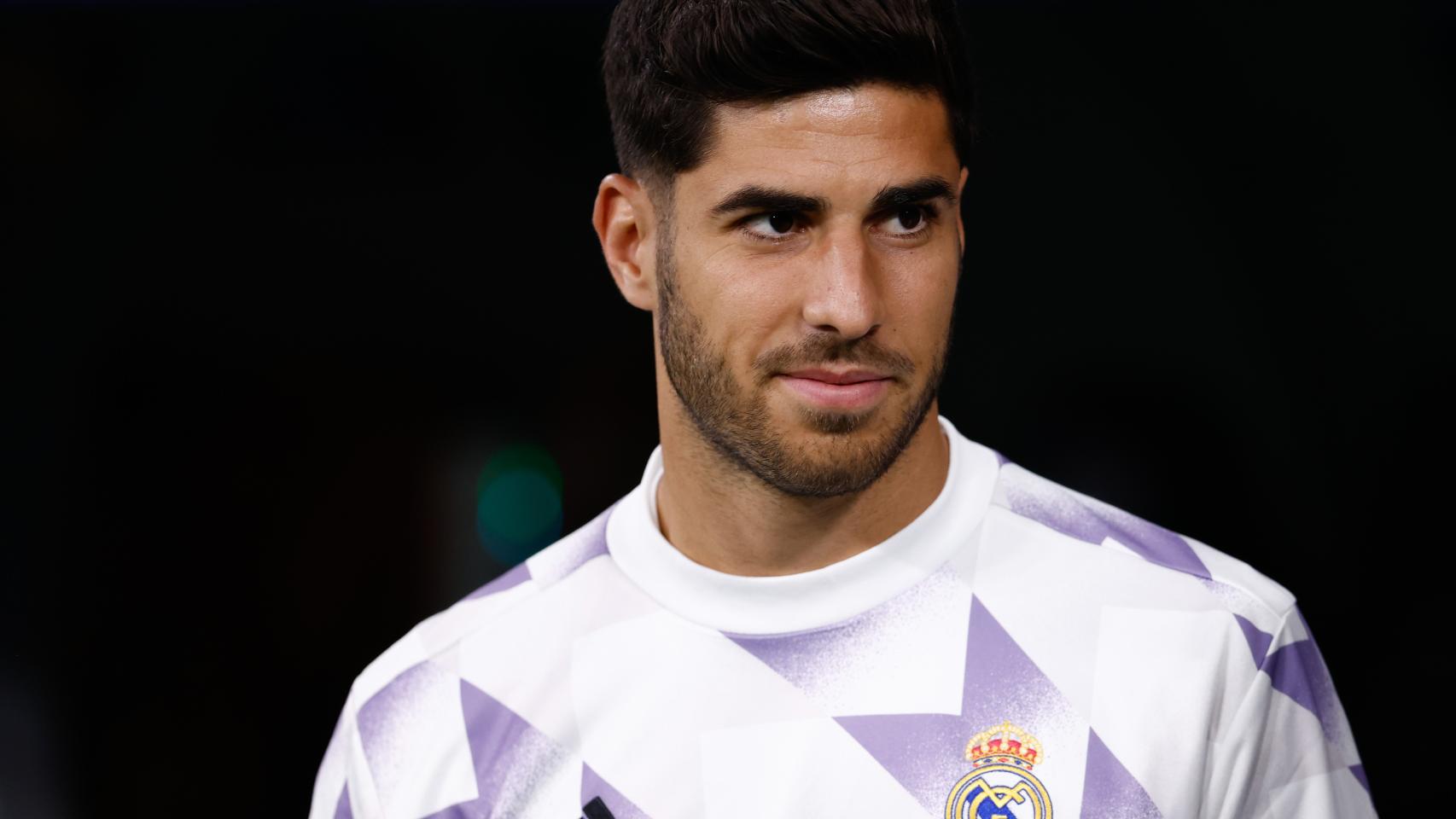 Marco Asensio antes de un partido con el Real Madrid