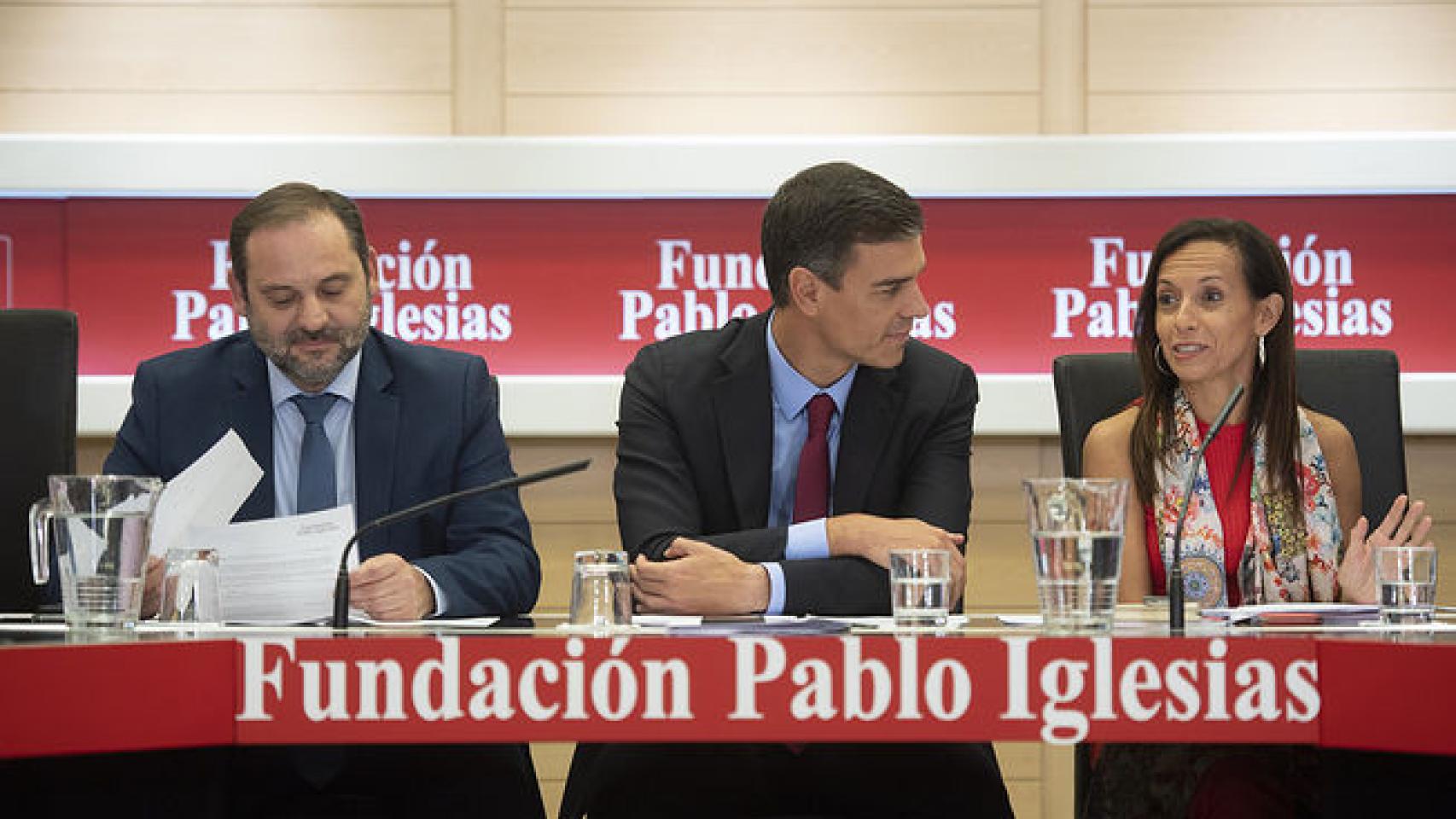 El presidente del Gobierno, Pedro Sánchez, en un acto de la Fundación Pablo Iglesias.