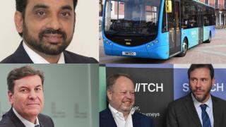 Mahesh Babu, nuevo CEO de Switch; Andrew Palmer, ex CEO de Switch junto a Óscar Puente, alcalde de Valladolid; y Carlos F. Carriedo, consejero de Economía y Hacienda