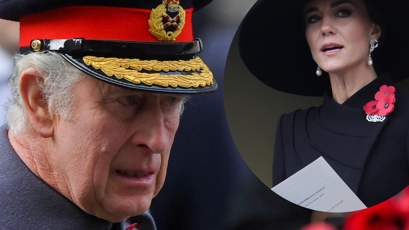 El rey Carlos III junto a Kate Middleton en un montaje de EL ESPAÑOL.