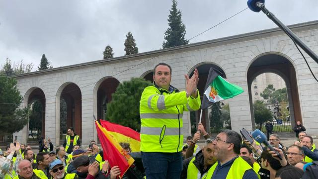 Manuel Hernández, durante la protesta de Transportistas.