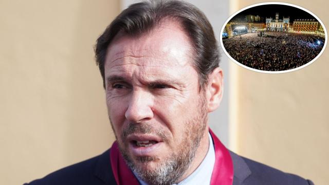 Óscar Puente y una de las imágenes de los conciertos de fiestas.