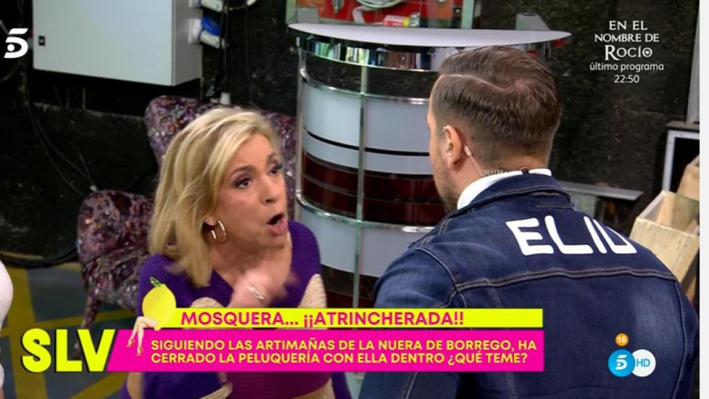 Carmen Borrego abandona 'Sálvame' tras una fuerte discusión con Rafa Mora.