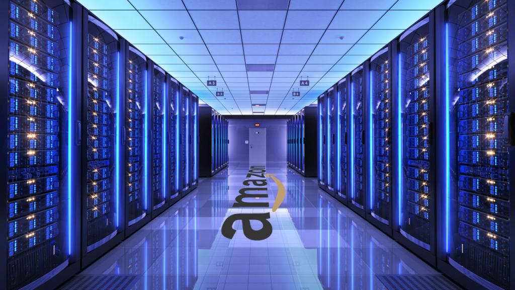 Recreación del interior de un centro de datos de Amazon Web Services.