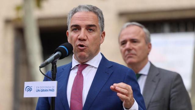 El coordinador general del PP, Elías Bendodo, este martes en Zaragoza.