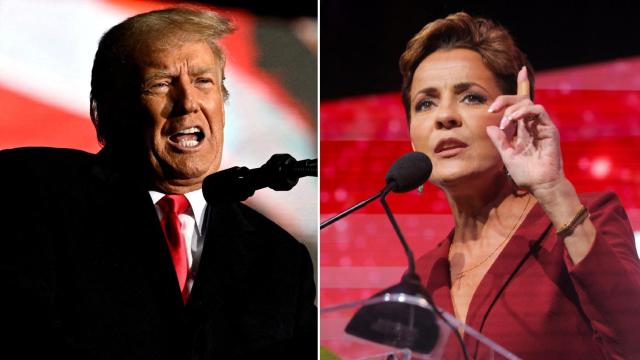 El expresidente de EEUU Donald Trump y la candidata republicana en Arizona, Kari Lake.