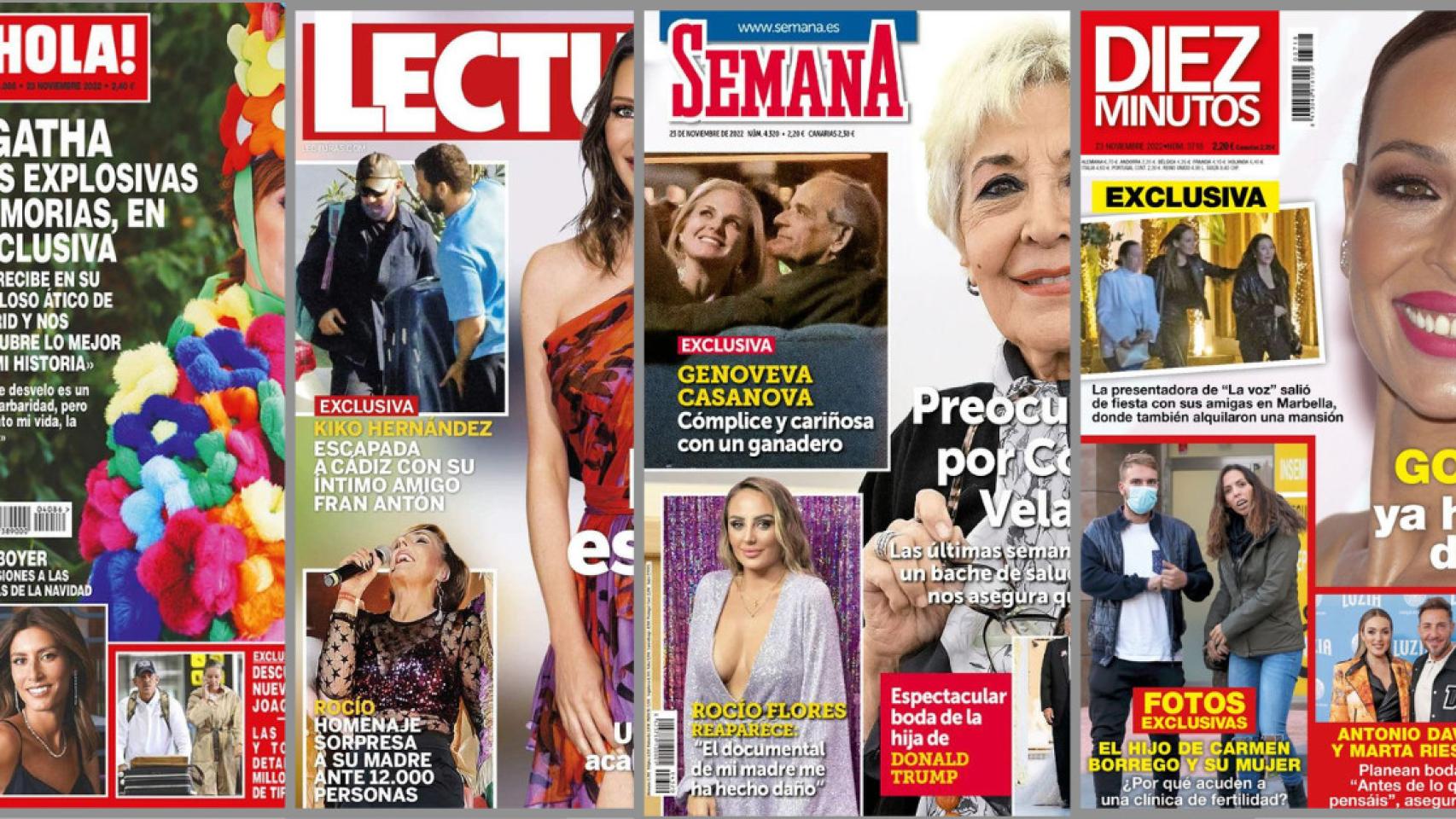 Las portadas de las revistas del corazón.