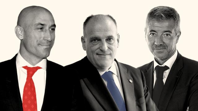 Luis Rubiales, Javier Tebas y Miguel Ángel Gil Marín
