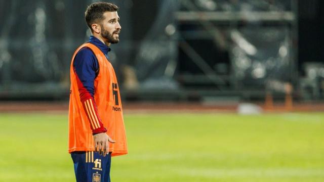 Gayá, en un entrenamiento con la Selección.