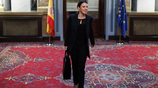 La ministra Irene Montero, a su llegada al Congreso del Observatorio contra la Violencia Doméstica y de Género, en el Senado, el jueves.