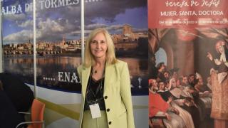 La alcaldesa de Alba de Tormes, Concepción Miguélez, durante la entrevista en Intur 2022.