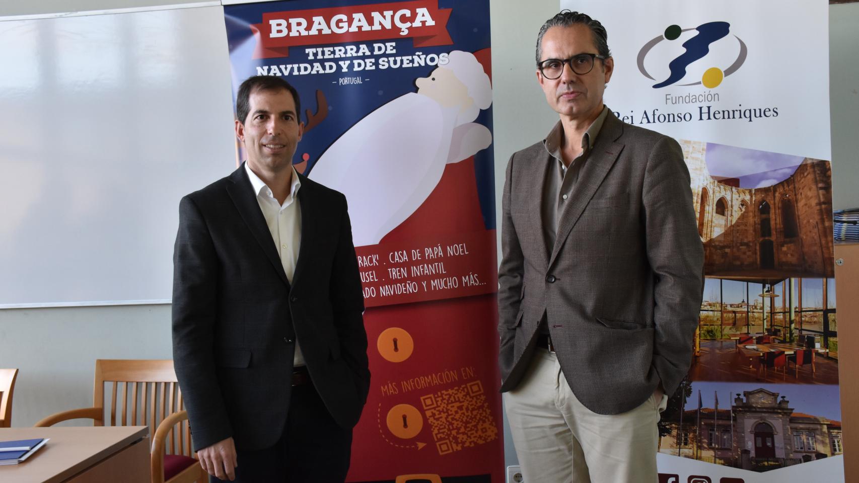 El vereador de la Cámara Municipal de Bragança, Miguel Abrunhosa; y el secretario General Fundación Rei Afonso Henriques, José Luis González Prada