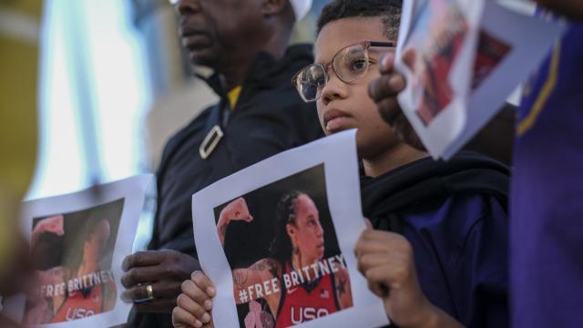 Imágenes de protestas por la detención de Brittney Griner