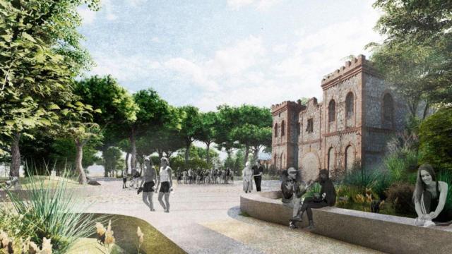 Infografía del proyecto de creación de un parque en el antiguo Campamento Benítez de Málaga.