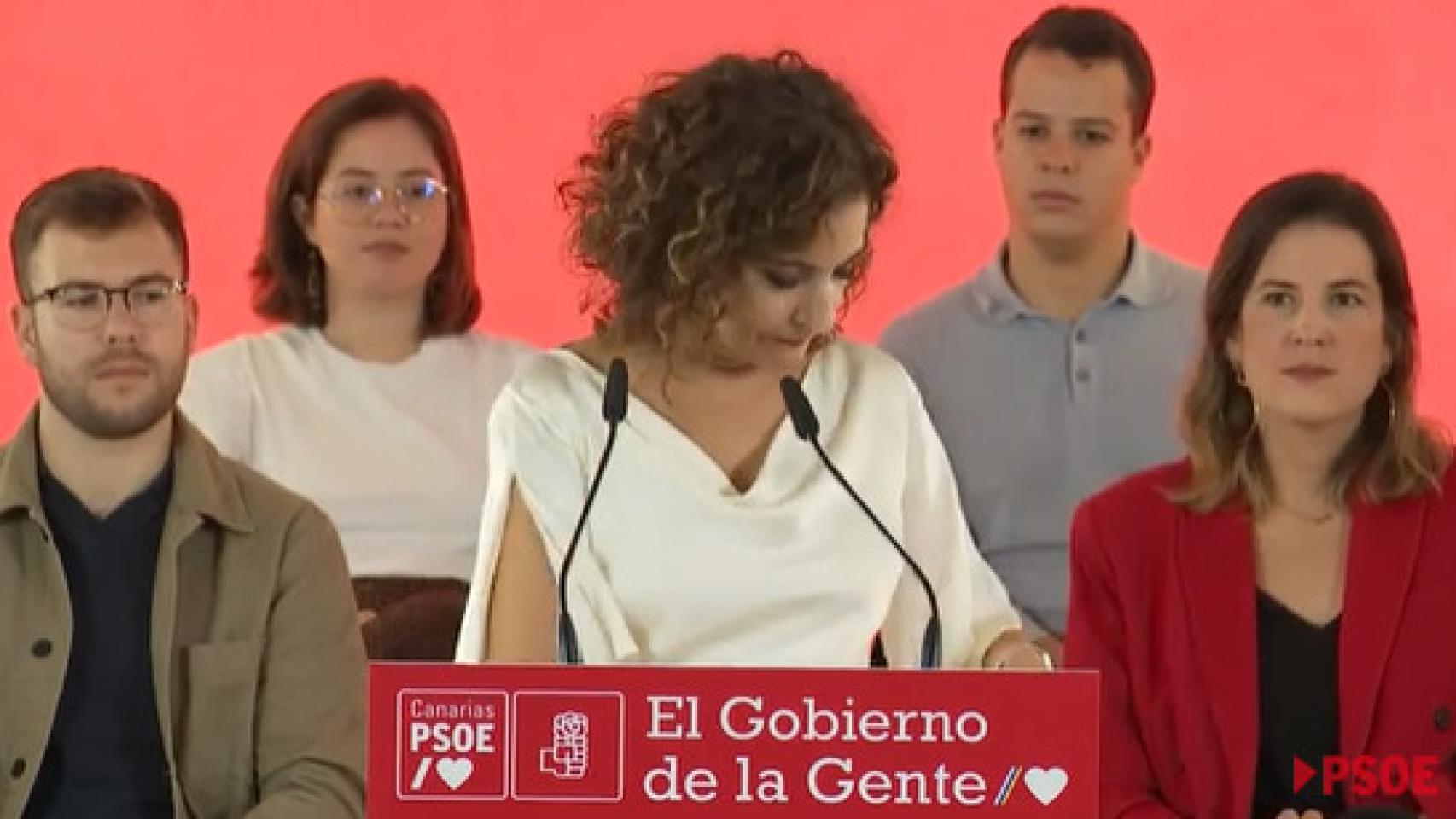 María Jesús Montero durante el acto del PSOE en Las Palmas de Gran Canaria.