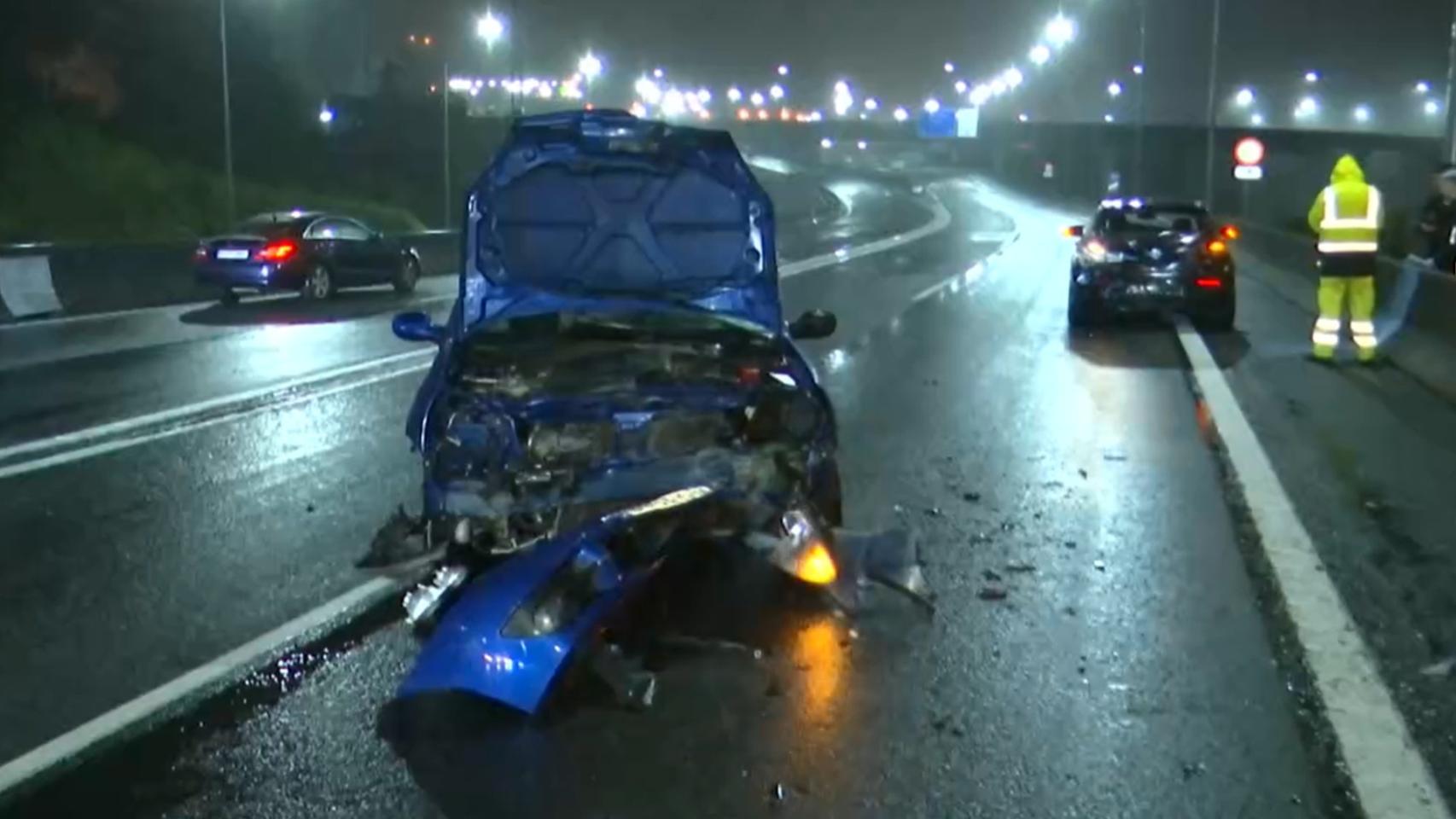 Uno de los vehículos implicados en el accidente.