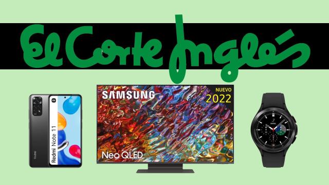 Fotomontaje con el logo de El Corte Inglés y el resto de dispositivos.