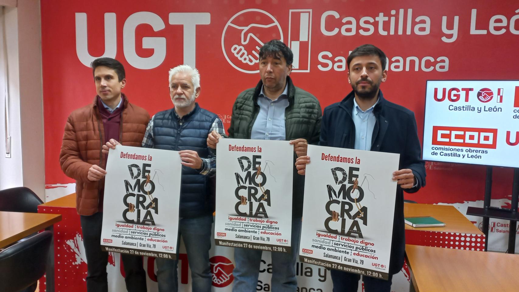 Reunión de CCOO, UGT y el PSOE de Salamanca
