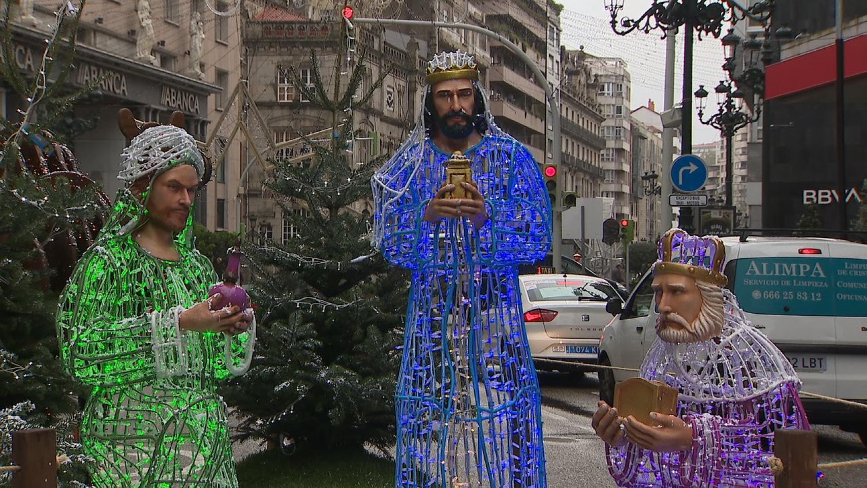 Figura de los Reyes Magos en Vigo.