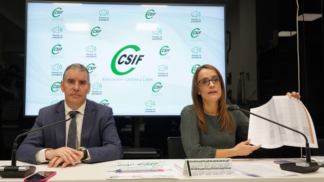 Imagen de archivo de una rueda de prensa de CSIF.