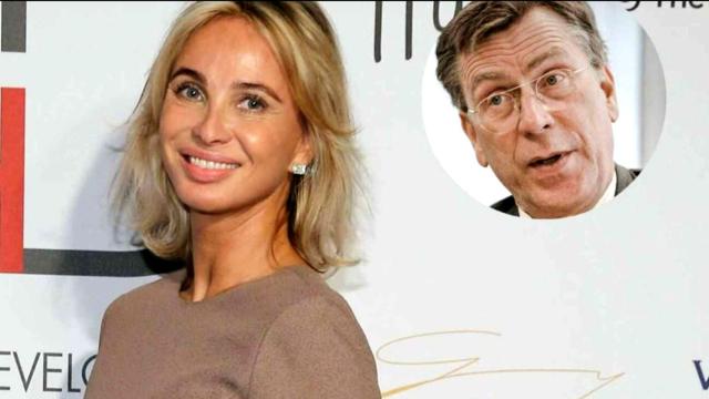 Corinna Larsen y su primer marido, en un montaje de JALEOS.