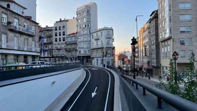 Túnel de Lepanto, salida a la autopista desde el centro de Vigo.