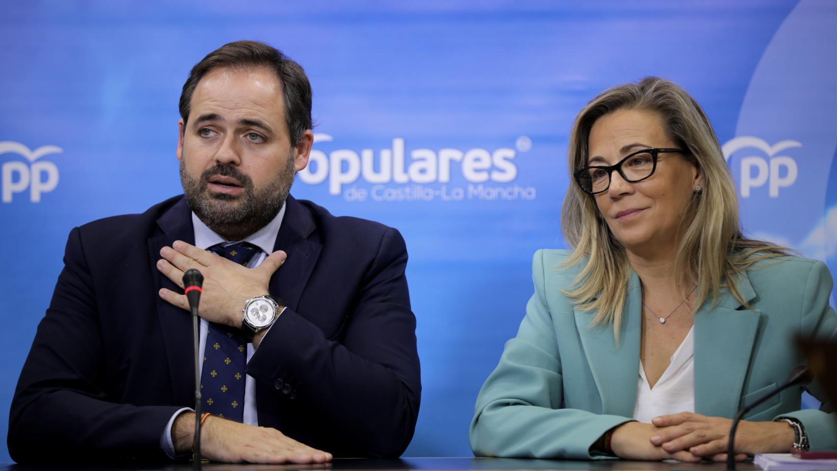 Paco Núñez y Lola Merino, este miércoles en rueda de prensa